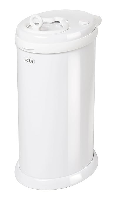 Ubbi Steel Diaper Pail, No Special Bag Required, Baby Registry Gift, Holds 55 Diapers, White | Amazon (US)