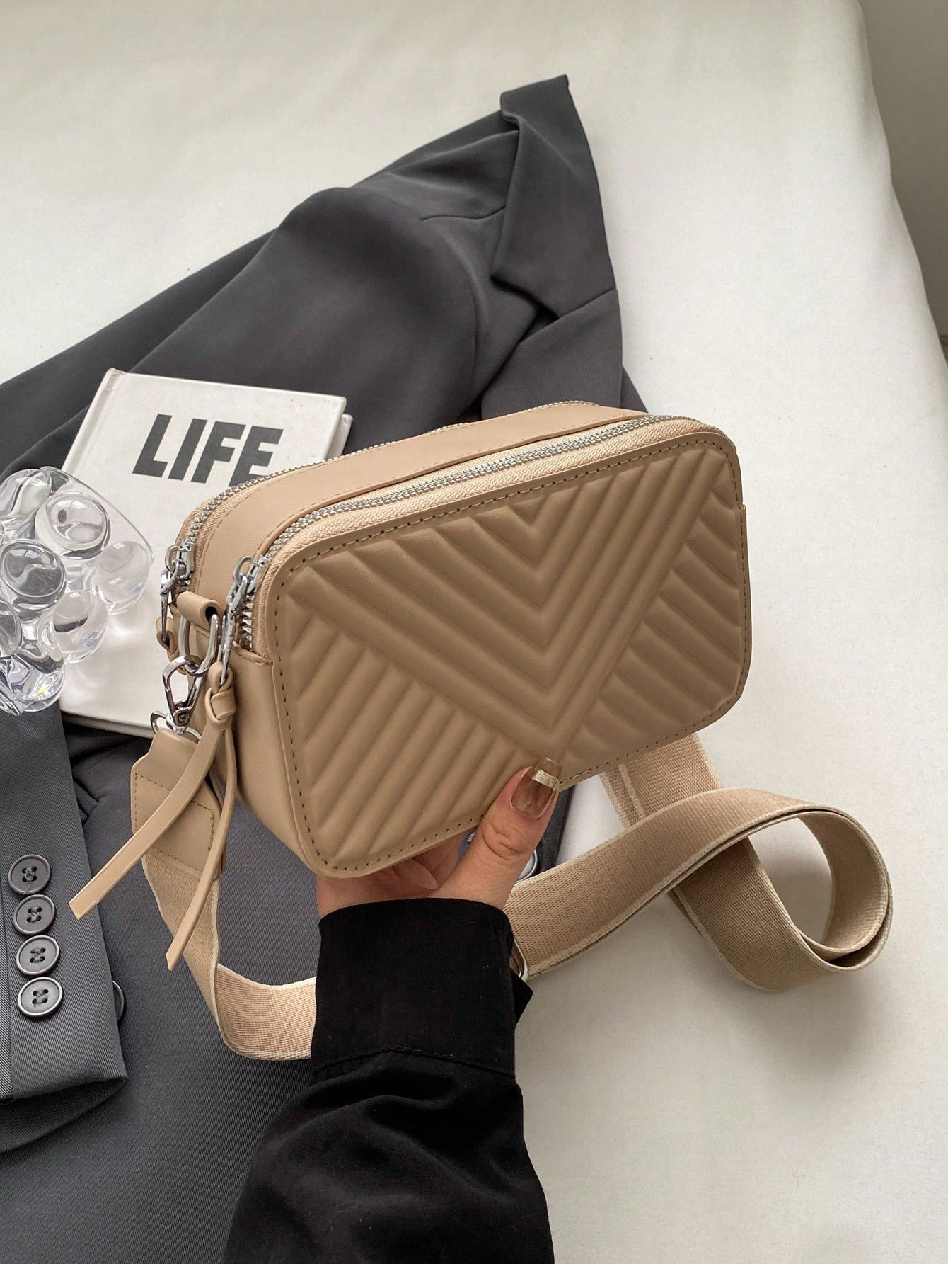 Fashion Trend Color matching Lady PU Crossbody Bag For Women | SHEIN