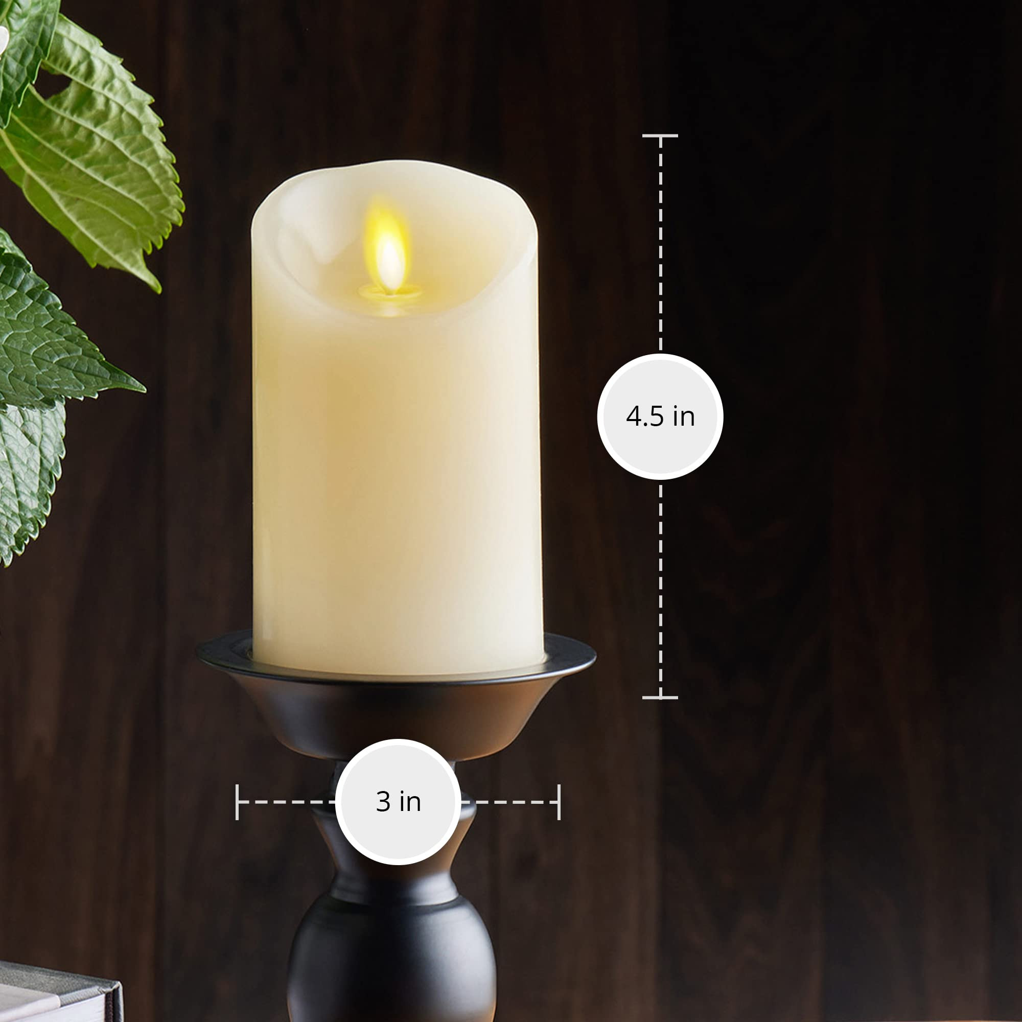 Luminara Flameless LED Battery Operated Ivory Pillar Candle, Flickering Realistic Moving Flame, 3... | Amazon (US)