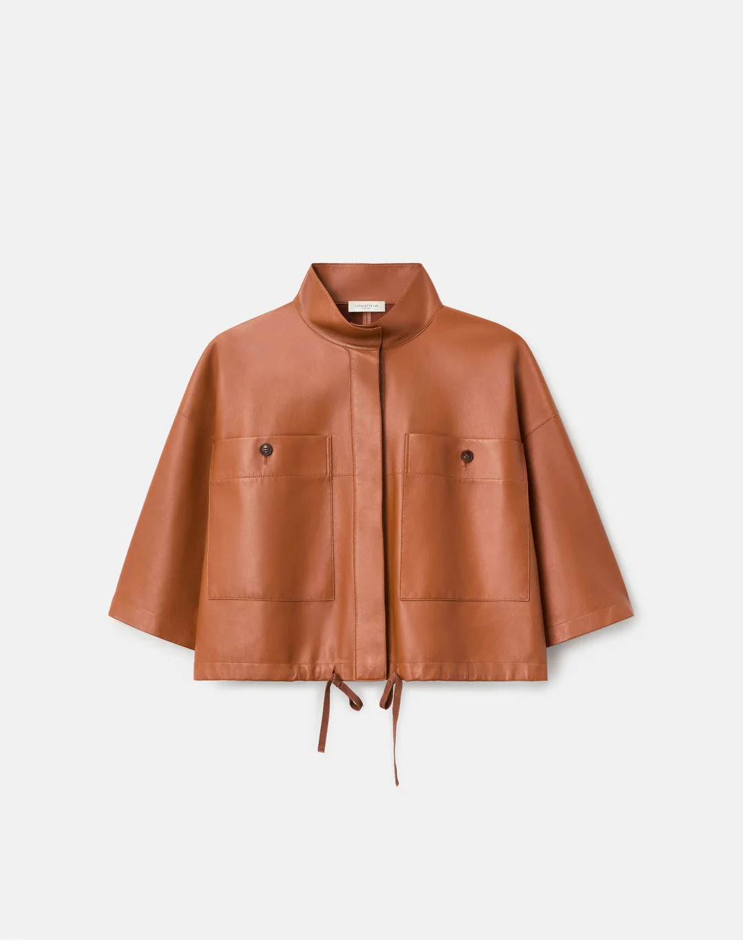 Nappa Leather Oversized Cropped Shirt Jacket | Lafayette 148 New York