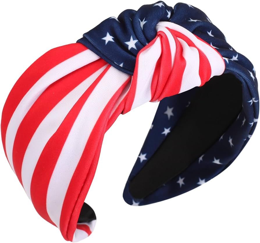 American Flag Knotted Headband USA Patriotic Independence Day Stars Stripes Twist Hair Accessorie... | Amazon (US)