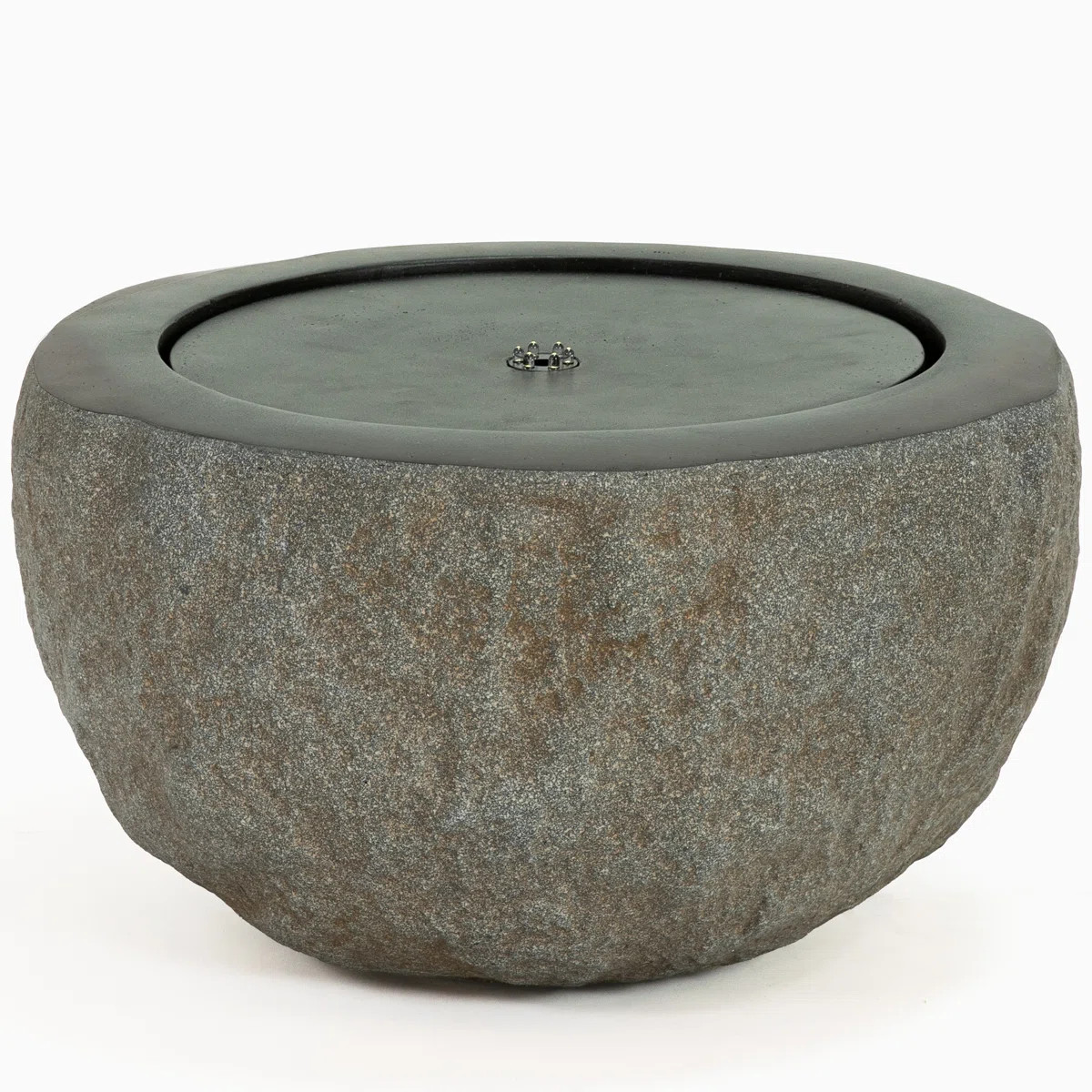 Round Bowl LED Outdoor Bubble Fountain - Gray | Wayfair North America