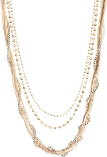 Set of 3 Wrapped Snake Chain & Ball Chain Necklaces | Nordstrom Rack