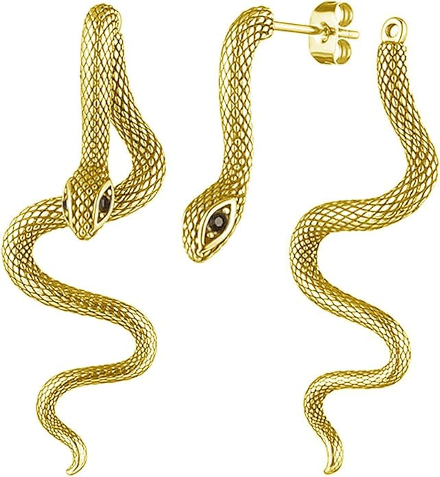 Gold Silver Snake Earrings for Women Vintage Gothic Snake Dangle Earrings Halloween Punk Snake Dr... | Amazon (US)