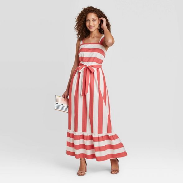 Women's Striped Sleeveless Ruffle Hem Dress - A New Day™ | Target