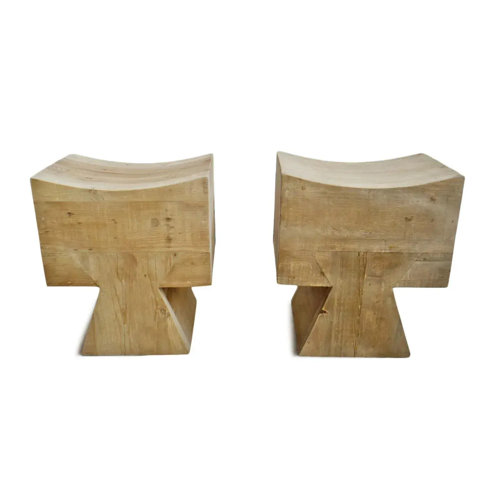 Modern T Pine Stool | Chairish