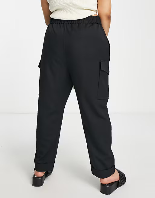 River Island Plus utility cargo pants in black | ASOS (Global)