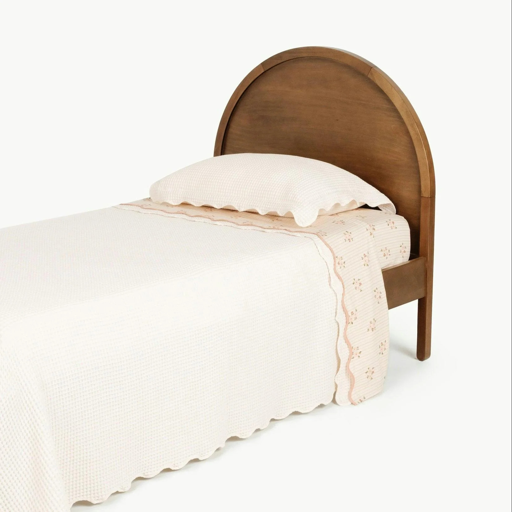 Waffle Knit Coverlet Set Ivory / Twin | Maisonette