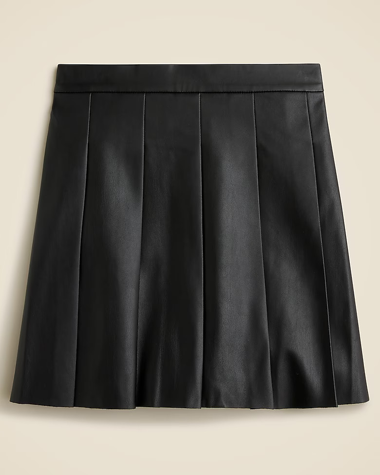 Faux-leather pleated mini skirt | J. Crew US