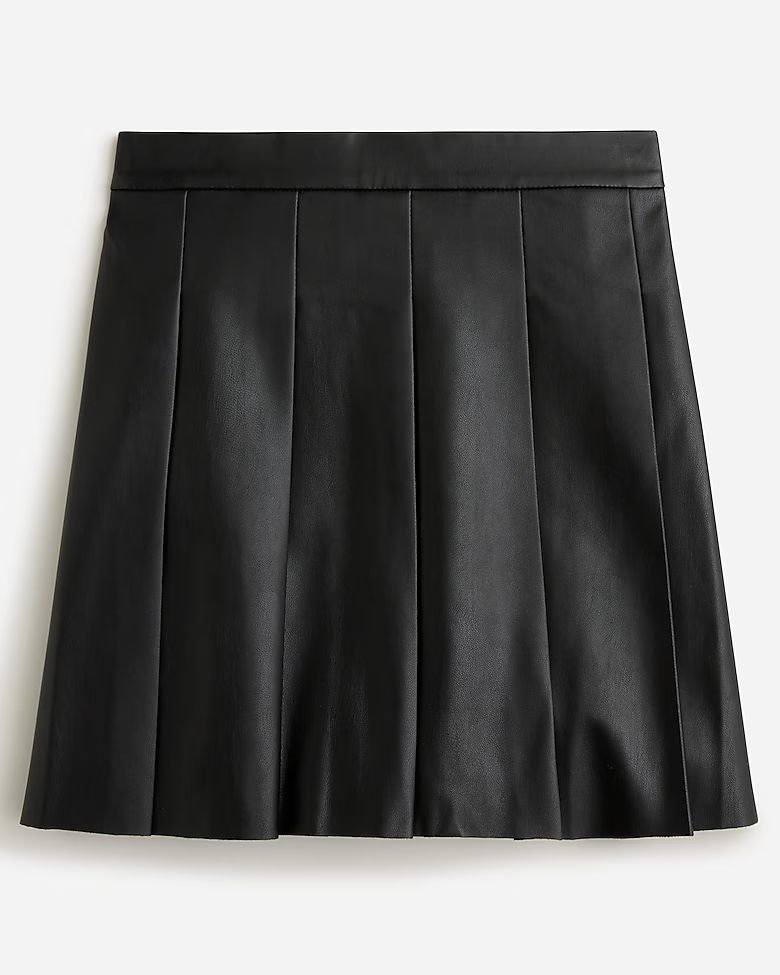 Faux-leather pleated mini skirt | J.Crew US