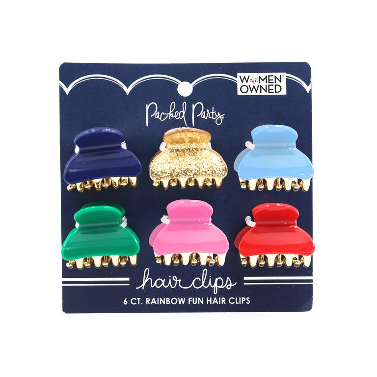 Packed Party 'Keep It Together' Rainbow Hair Clips, 6 Ct. | Walmart (US)