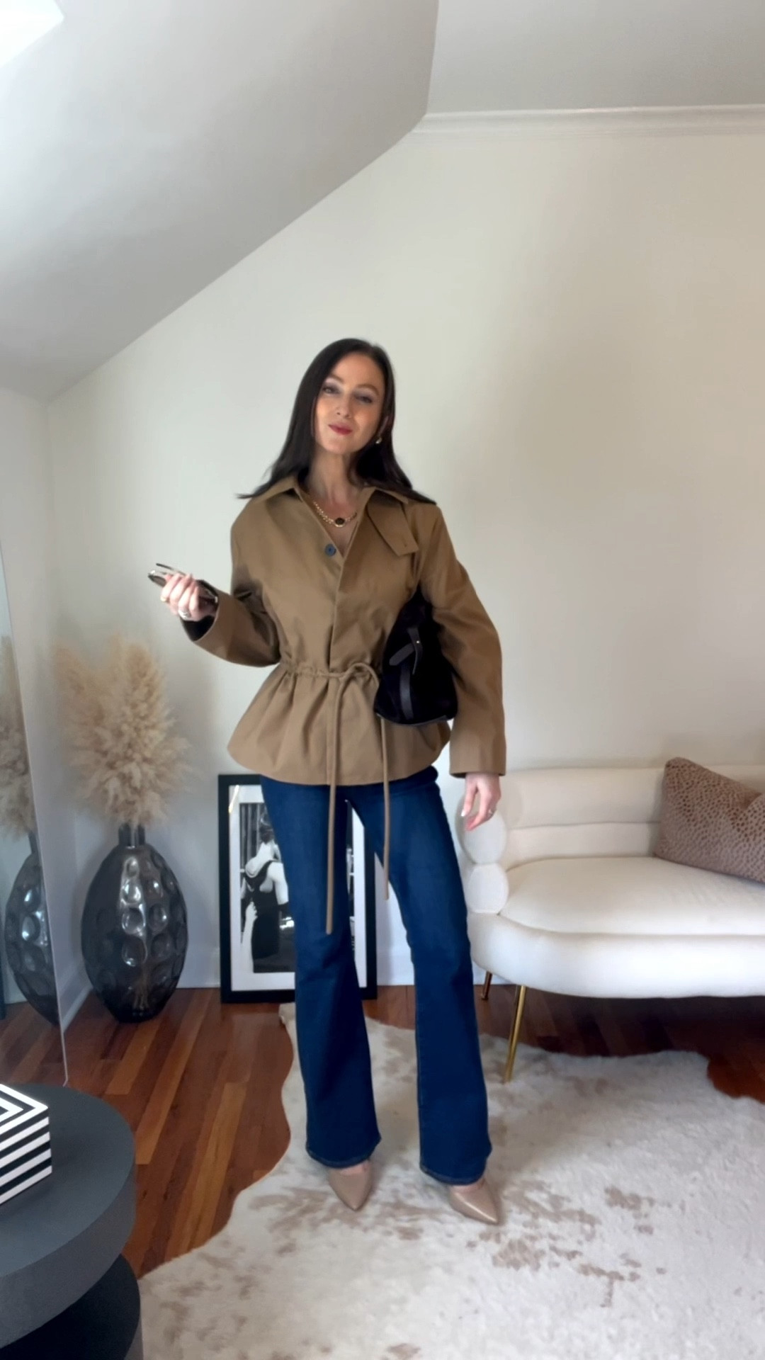 This jacket is SO chic. True to size 