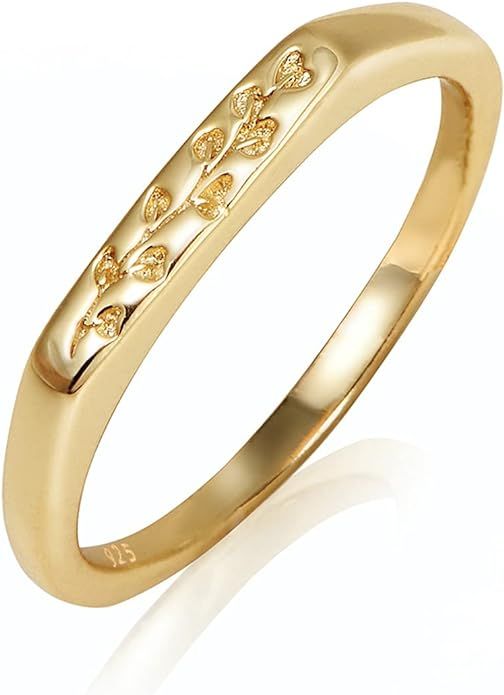 YeGieonr Handmade Flower Signet Ring-Minimalistic Statement Ring with Botanical Engraved-Delicate... | Amazon (US)