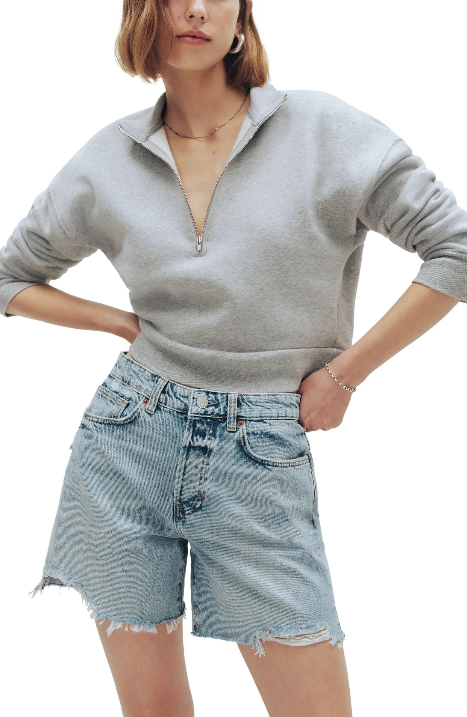 Raye Relaxed Mid Thigh Denim Cutoff Shorts | Nordstrom