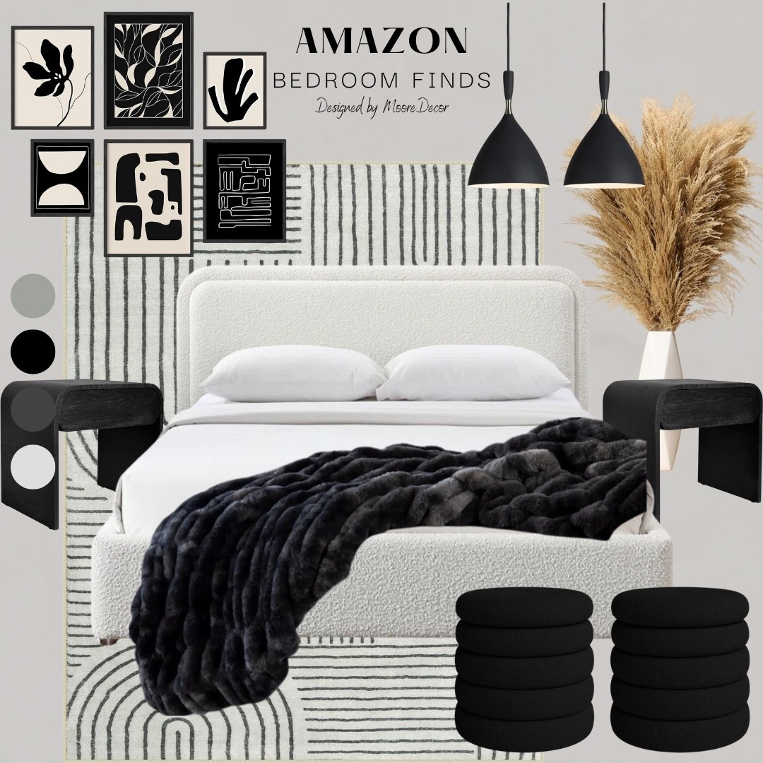 Reposting this chic Amazon bedroom setup because it continues to be a top request.

Soft neutrals, bold contrast, and textures that instantly elevate your space. I’m still obsessed with this combo. 🖤🤍

Everything is linked on my LTK for you!


#LTKHome