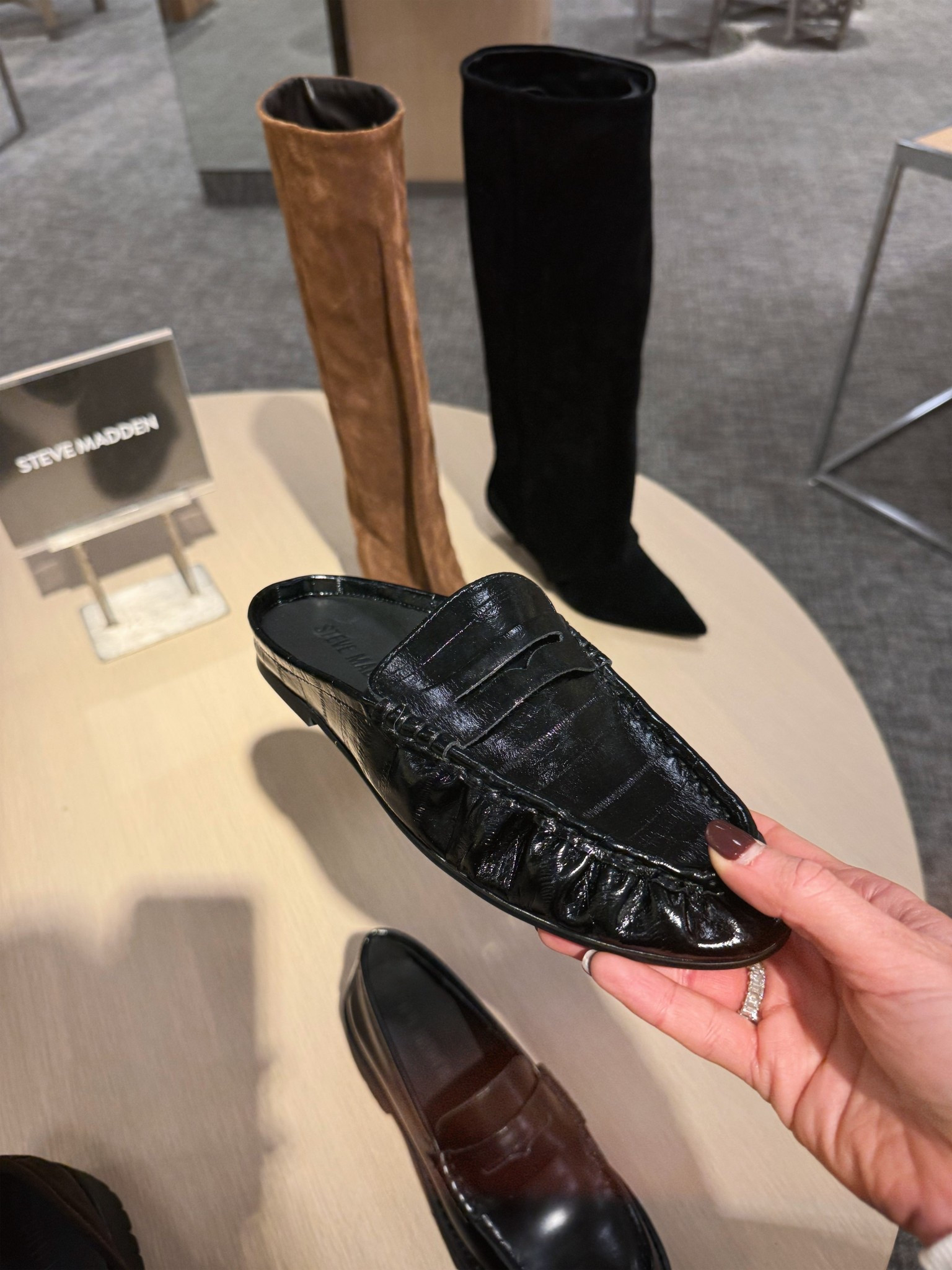 These slip on mules look designer and under $125