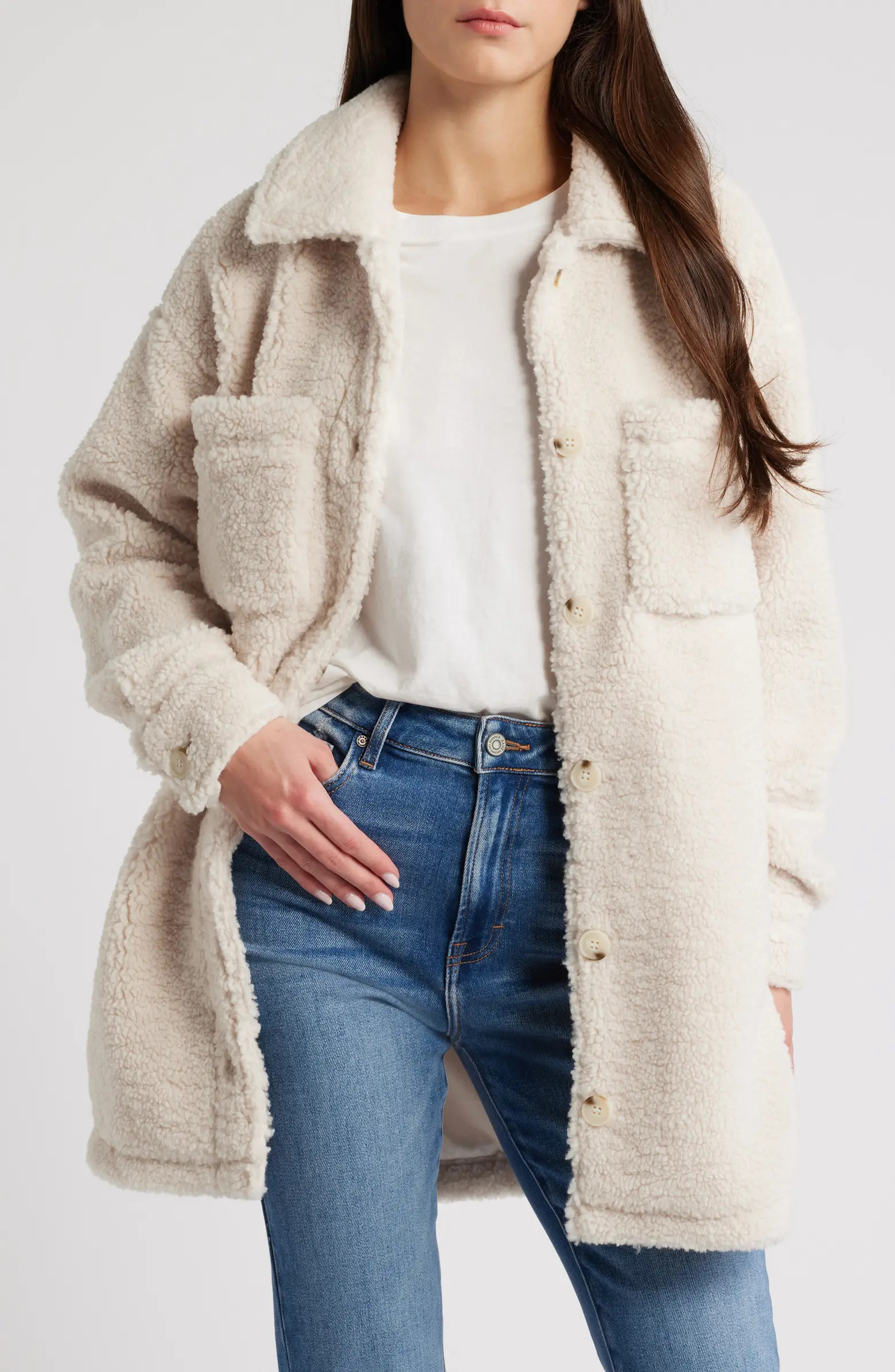 Plaid Fleece Shirt Jacket | Nordstrom