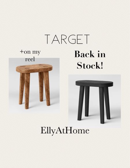 Back in stock, Woodland rustic and black side table, stool. Shop it soon! Free shipping. Target home finds. 

#LTKFindsUnder100 #LTKHome