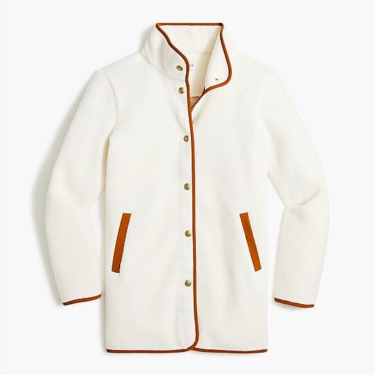 Piped sherpa coat | J.Crew Factory