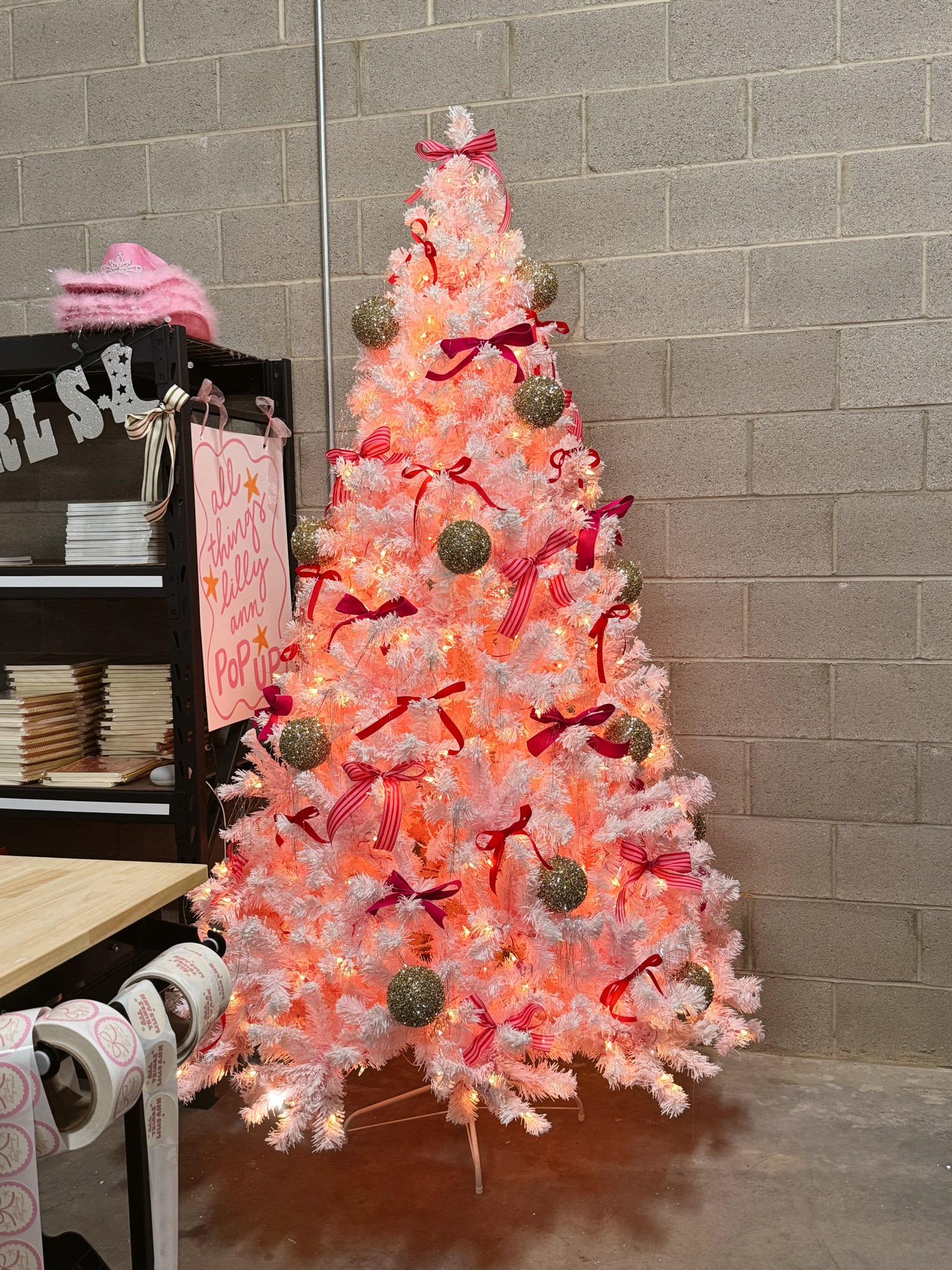 Bc every girl needs a pink tree!!! Linking my exact tree (it’s on target and amazon)  + all the ribbons and ornaments I used!!! I hand tied the bows and literally just tucked them into the tree! You could also zip tie to make them more secure🫶🏻