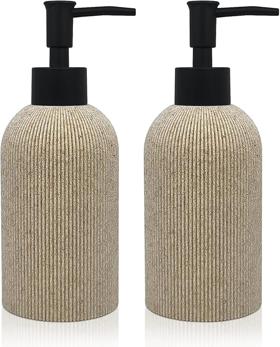Hand Soap Dispenser for Bathroom and Kitchen Countertop, 10 oz Resin Soap and Lotion Dispensers S... | Amazon (US)