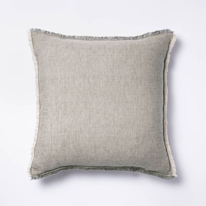 Linen Throw Pillow with Contrast Frayed Edges - Threshold™ designed with Studio McGee | Target