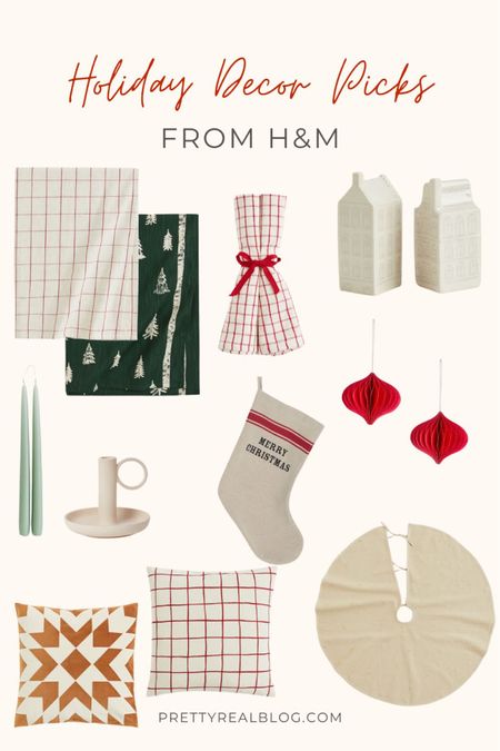 I adore these fun Christmas home decor finds from H&M starting at $3.99! Christmas decor, Christmas tabletop, Christmas tablecloth, candle holder, neutral Christmas tree skirt, Christmas throw pillows, paper ornaments, farmhouse stocking, budget-friendly Christmas, H&M Christmas, gold Aztec velvet pillow

#LTKHoliday #LTKunder50 #LTKhome