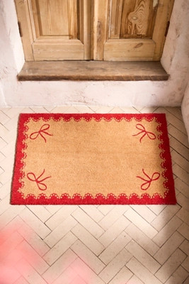 Scalloped Bow Coir Doormat | Anthropologie (US)