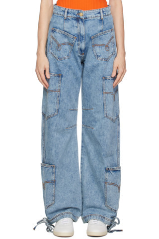 Moschino Jeans - Blue Multi-Pocket Jeans | SSENSE