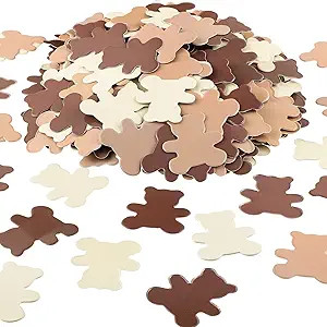 500 Pieces Bear Shaped Confetti Baby Shower Cream Brown Paper Confetti Sprinkles Bear Table Confe... | Amazon (US)
