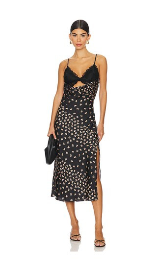 x Intimately FP Gossamer Glow Midi Slip Dress in Black Combo | Revolve Clothing (Global)