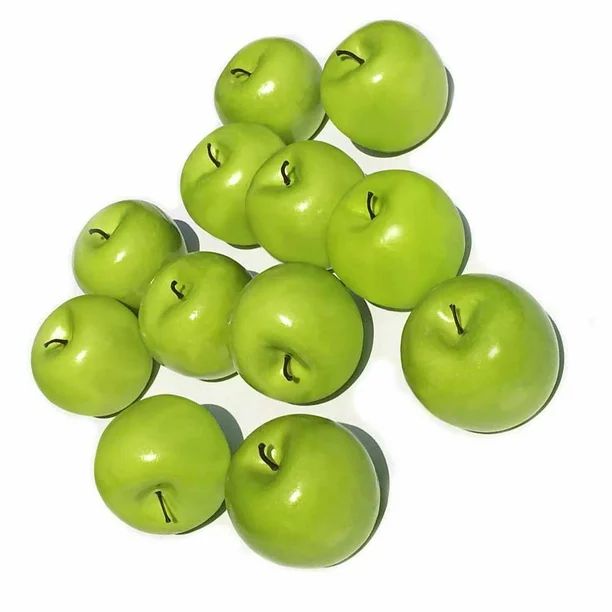 12 Pcs Simulation Artificial Lifelike Fake Green Apple Set Fake Fruit for Home House Kitchen Wedd... | Walmart (US)