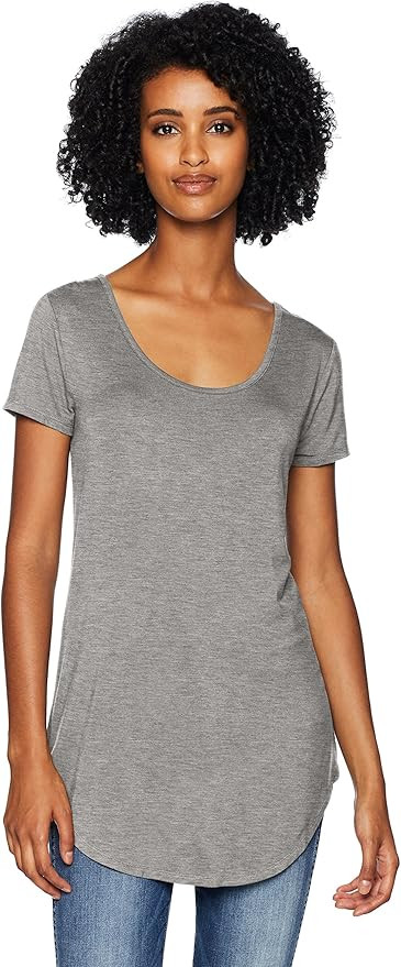 Amazon Brand - Daily Ritual Women's Jersey Short-Sleeve Scoop-Neck Longline T-Shirt | Amazon (US)