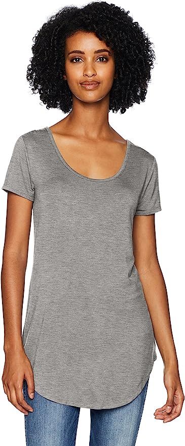 Amazon Brand - Daily Ritual Women's Jersey Short-Sleeve Scoop-Neck Longline T-Shirt | Amazon (US)