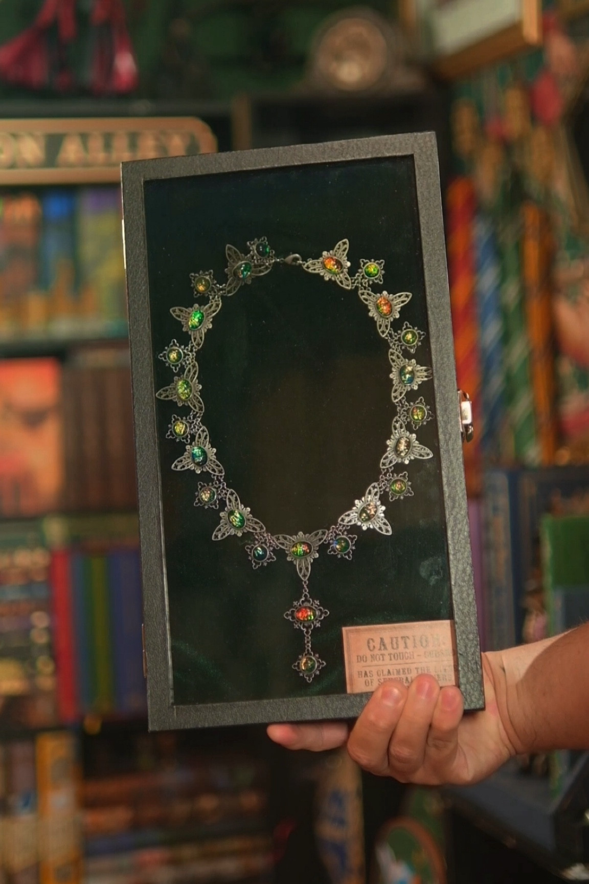 Cursed necklace display box and pins 