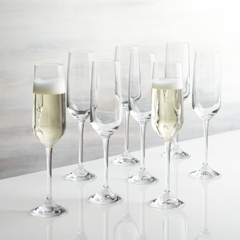 Nattie Champagne Glasses, Set of 8 + Reviews | Crate and Barrel | Crate & Barrel