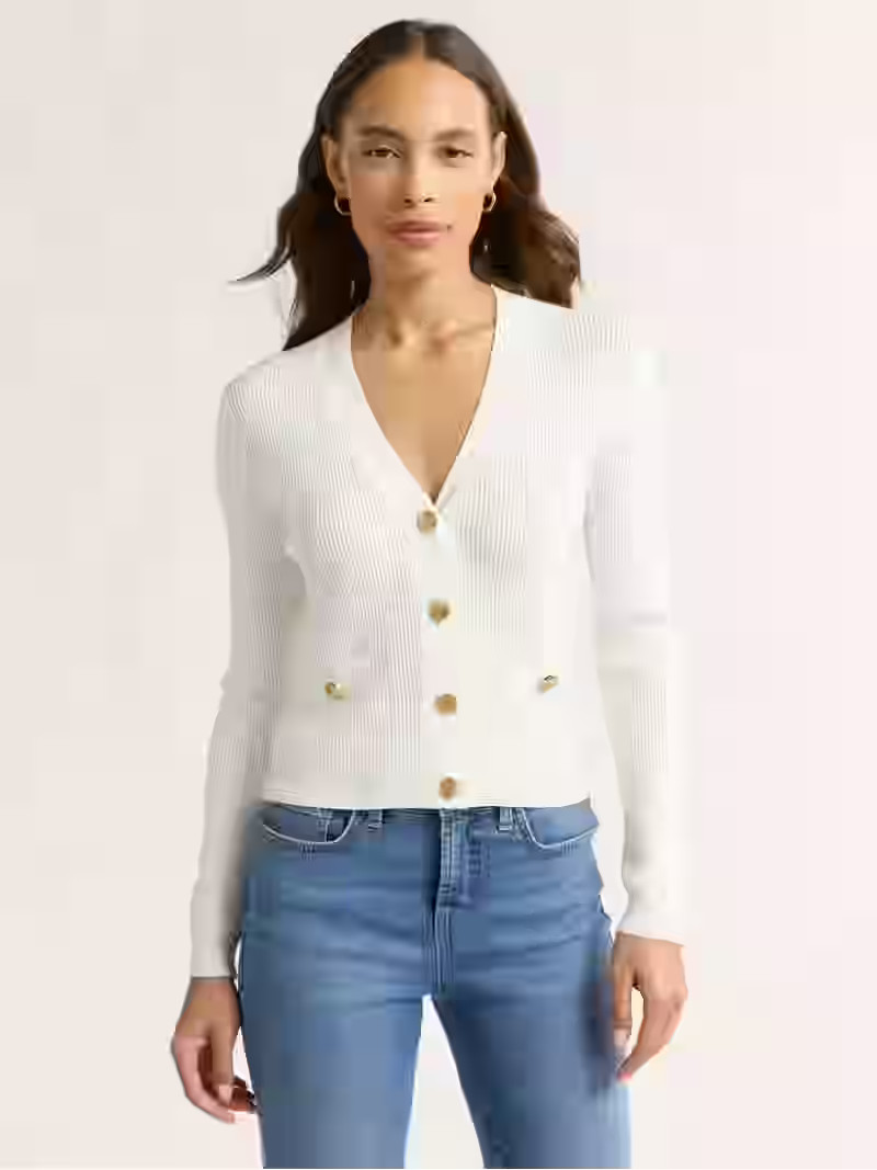 Sofia Jeans Women's and Women's Plus Ribbed Button Cardigan, Lightweight, Size XS-4X | Walmart (US)