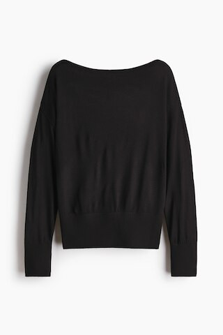 H & M - Fine-Knit One-Shoulder Top - Black | H&M (US + CA)