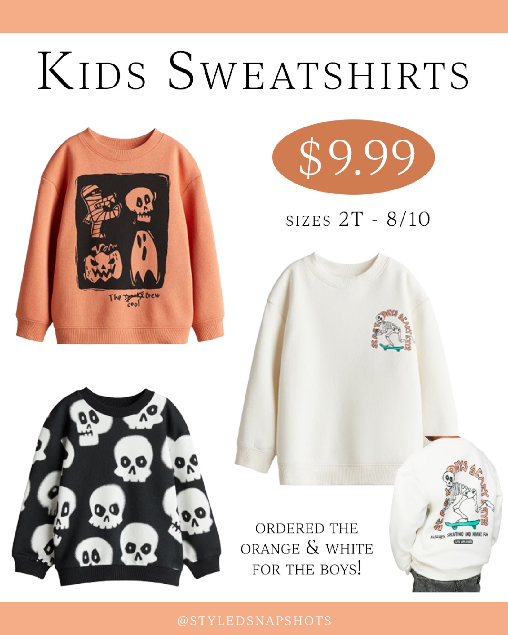 Kids Halloween sweatshirts under $10! Grabbed the orange and white for the boys 

#LTKHalloween #LTKKids #LTKFindsUnder50