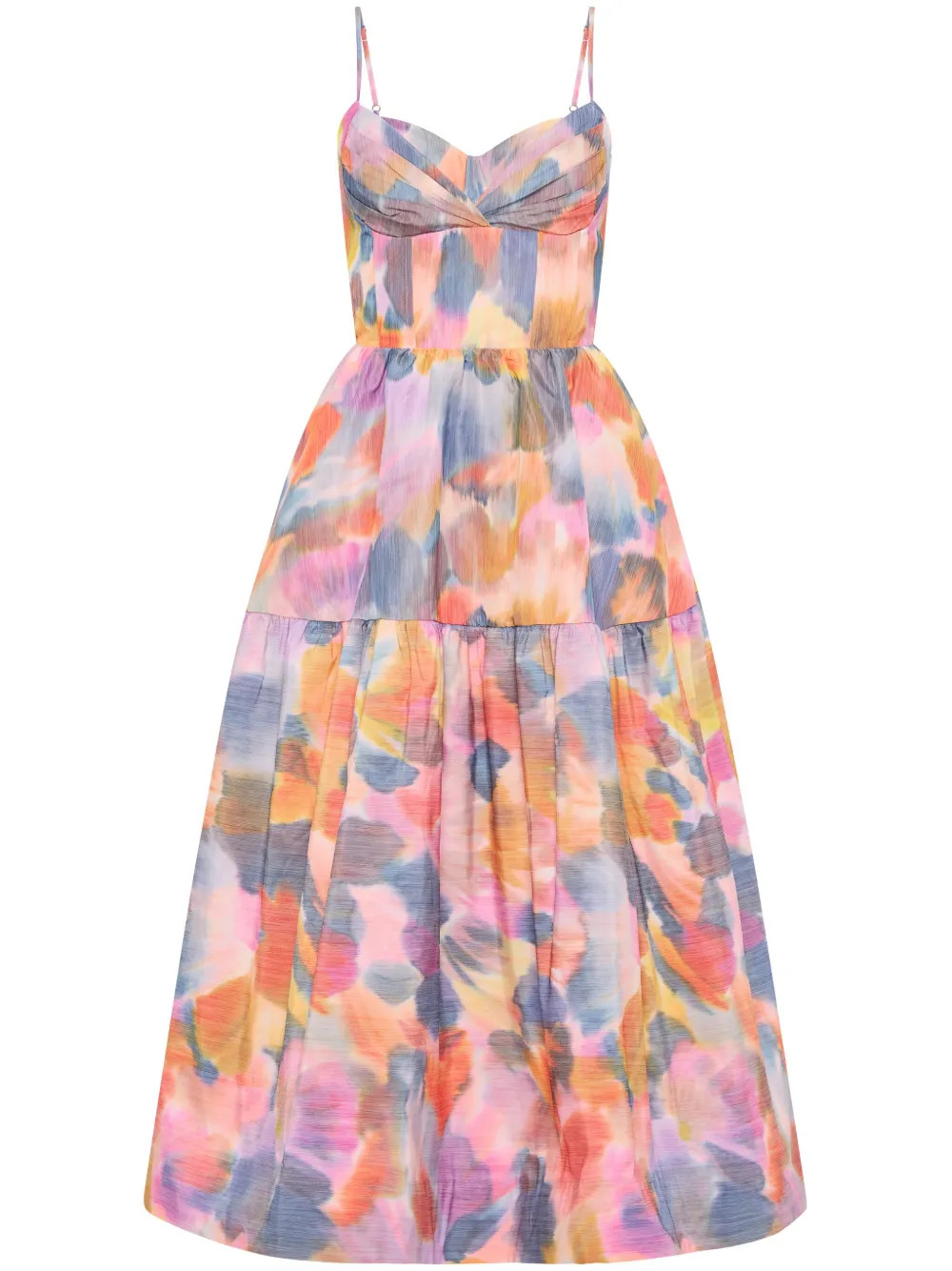 Rebecca Vallance Amaya abstract-print Midi Dress | Pink | FARFETCH UK | Farfetch Global