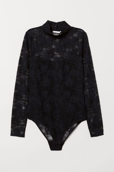 H & M - Mesh Bodysuit - Black | H&M (US + CA)