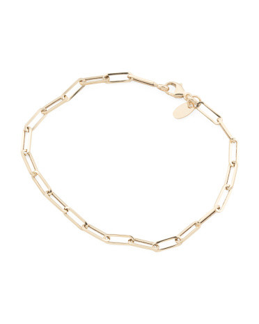 Made In Italy 14kt Gold Petite Paperclip Chain Bracelet | TJ Maxx