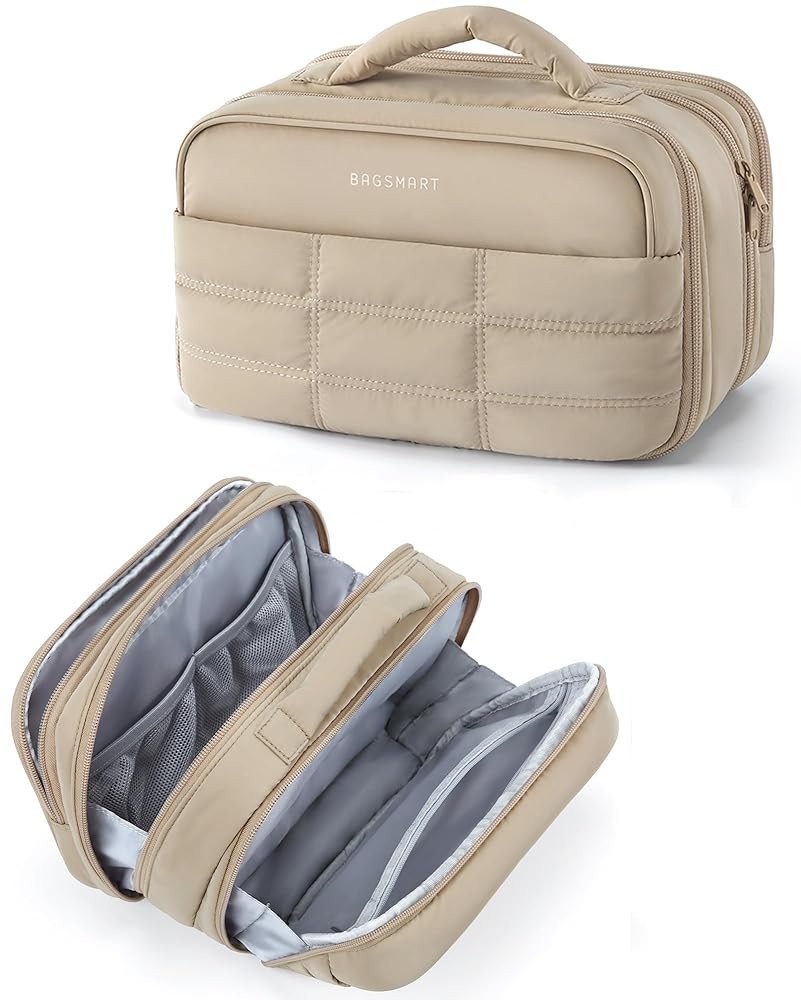 BAGSMART Toiletry Bag for Women, Travel Makeup Bag, Wide-open Portable Make Up Bag Organizer for ... | Amazon (US)