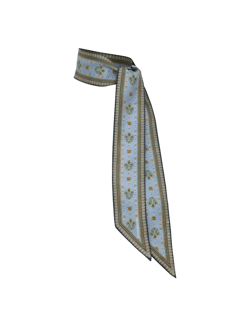 Printed Silk Ribbon Scarf - Light Blue Prism            
        
                    

    
    ... | ZIMMERMANN (US, CA, EU, MENA)