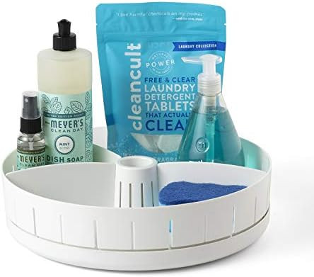 YouCopia SinkSuite Under Sink Turntable with Adjustable Dividers, Rotating Lazy Susan Organizer for  | Amazon (US)