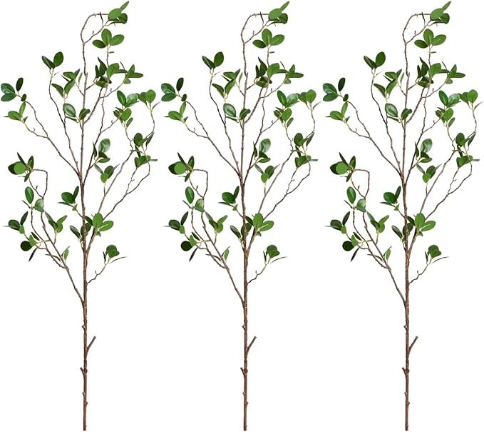 Sunm boutique Artificial Ficus Branches Leaf Spray, Faux Silky Ficus Tree Twig, Banyan Branches R... | Amazon (US)