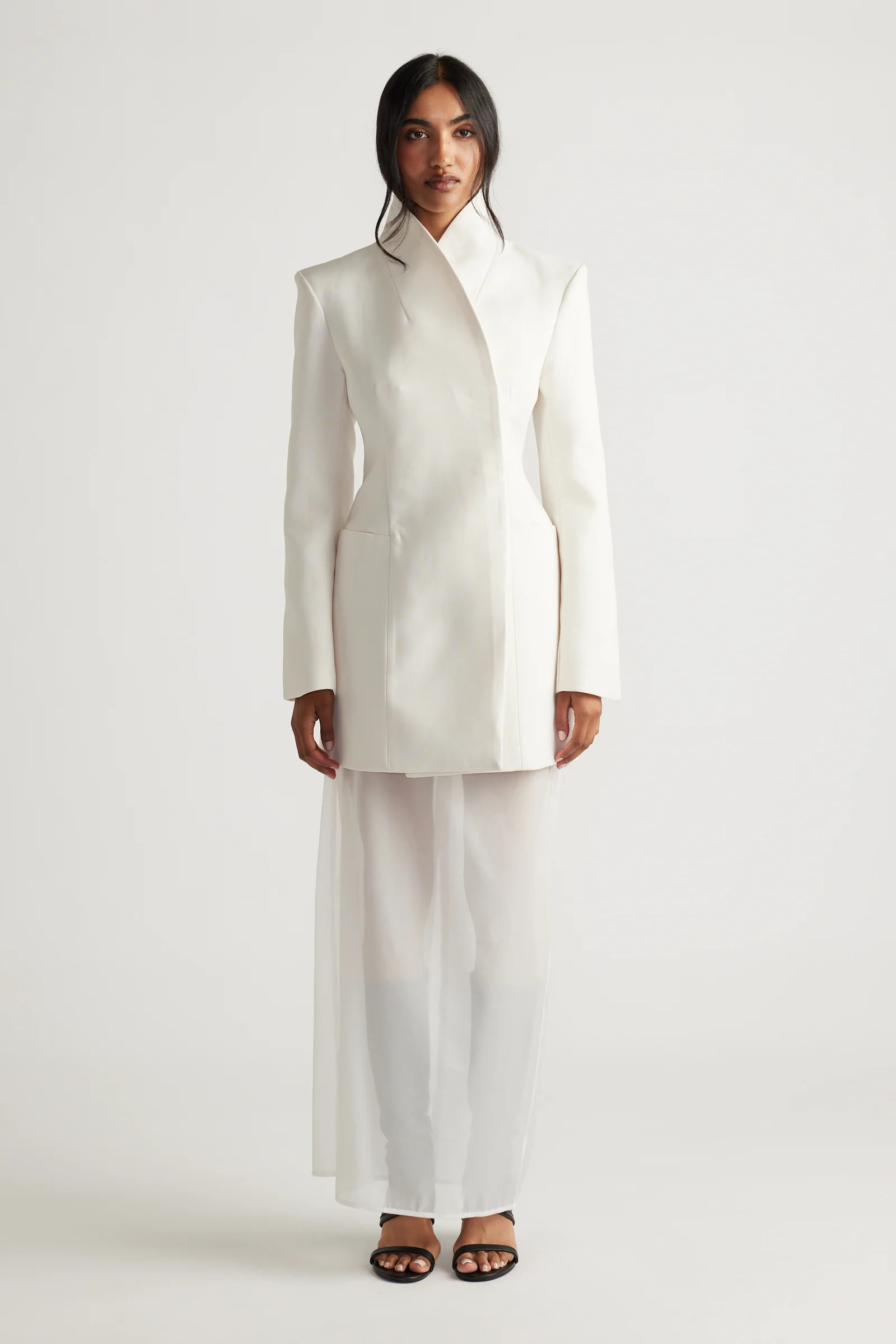 Vera Structured Blazer Dress - Ivory | DECJUBA