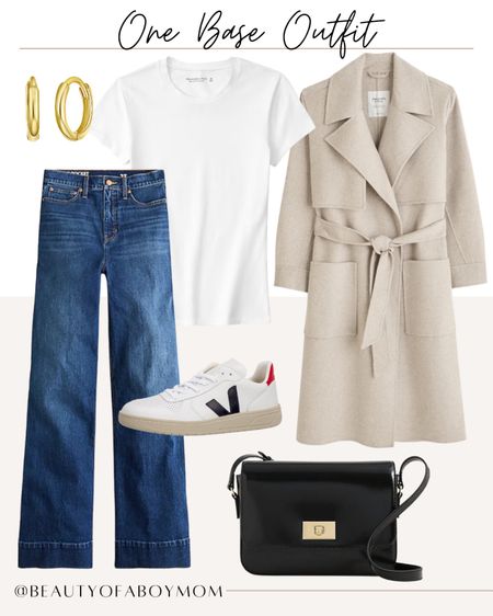 One Base Outfit - Earring - Bag - Boots - Jeans - White Tee - Jacket

#LTKworkwear #LTKSeasonal #LTKstyletip