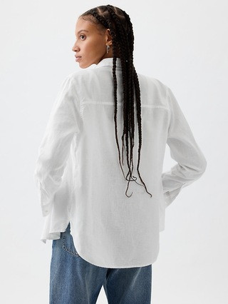 Linen-Blend Easy Shirt | Gap Factory