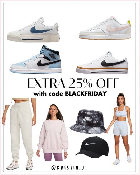 25% off Nike with code BLACKFRIDAY #nike #nikeshoes #nikeshoeinspo #runningshoes #lifestyleshoes #sweatshirt #sweatpants #buckethat